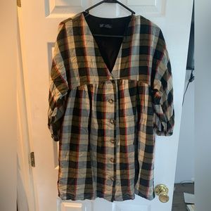 Zara Plaid Baby Doll Dress